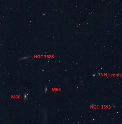 Leo Triplet: M66, M65 & NGC 3628 WO GT81 + modded Canon 550D & FF | 10 x 180 secs + calibration @ ISO1,600 | 21st February 2015